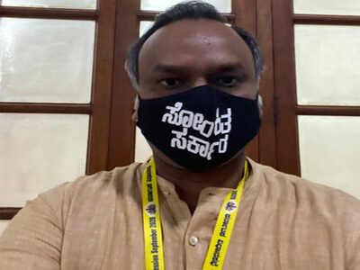 Speaker confiscates black masks from Priyank Kharge