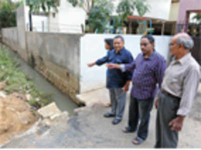 Sewage flows from drains to homes