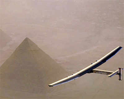 Solar plane makes penultimate stop of world tour in Egypt