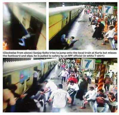 RPF cops save man's life who tried to board running train in Kurla