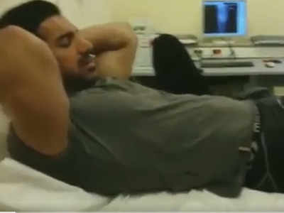 John Abraham’s knee surgery video is not for the faint-hearted