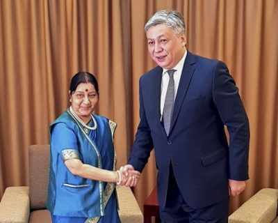 External Affairs Minister Sushma Swaraj concludes Kyrgyzstan visit, leaves for Uzbekistan