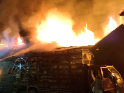 Watch: 25 shops gutted in a major fire in Pune