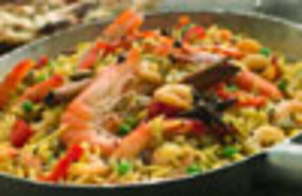 Healthy prawn biryani with raita