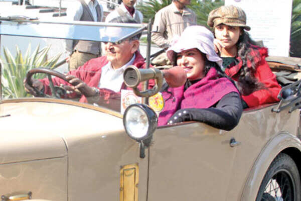 A vintage car rally organized by the Oudh Heritage Car club in Lucknow