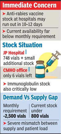 Anti-rabies vaccine stock to run out in days, hosps on alert