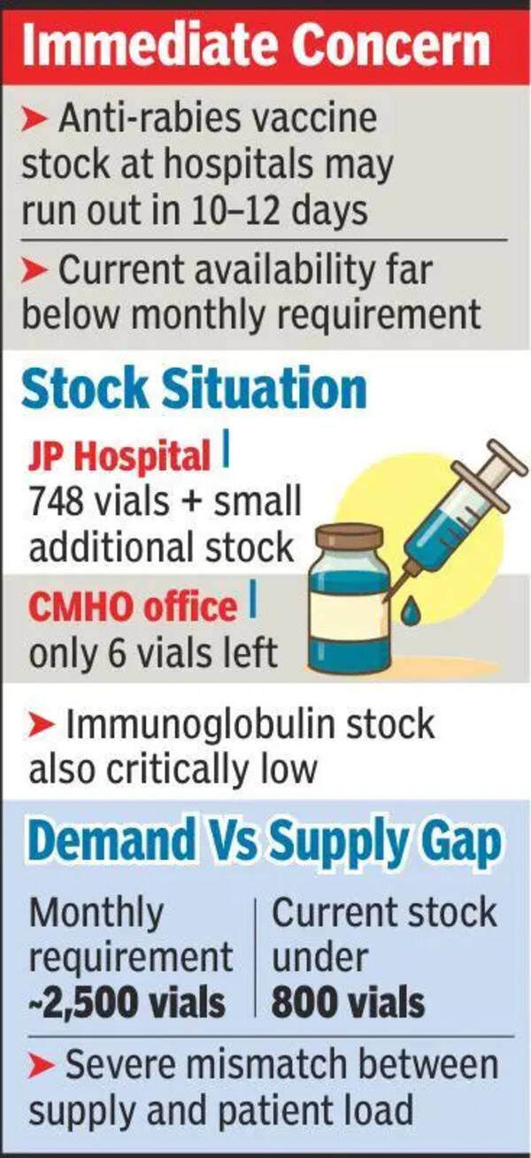Anti-rabies vaccine stock to run out in days, hosps on alert