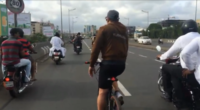 Salman Khan shares video of his bike-ride on busy Mumbai roads