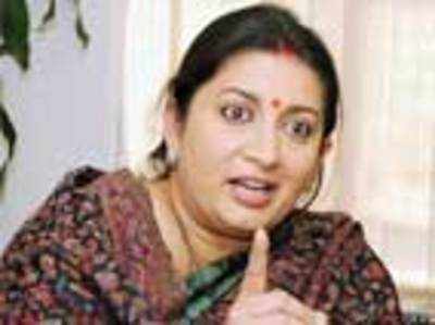 Smriti turns red over saffronisation charges