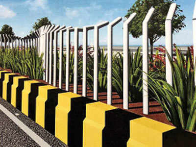 Railings to be installed over dividers on NS Road