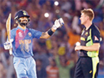 Kohli's unbeaten 82 guides India to the semifinals of the World T20