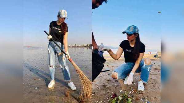 Photos: Ihana Dhillon joins the Swachh Bharat clean-up drive in Mumbai