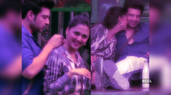 Bigg Boss 15: Karan Kundrra gifts a necklace to Tejasswi Prakash, the two blush as they get romantic; see their mushy photos
