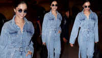 Airport diaries: Deepika Padukone nails denim look, Kriti Sanon looks pretty in lime dress 