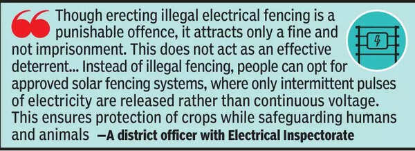 Illegal electric fencing claimed 61 lives in 4 yrs in Kerala; father–son duo latest victims