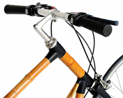 Bamboo bike charges devices by pedalling