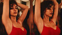 Disha Patani sets the mercury high in a red strappy dress 