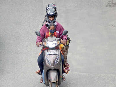 No kidding! Kids helmets are a weighty affair