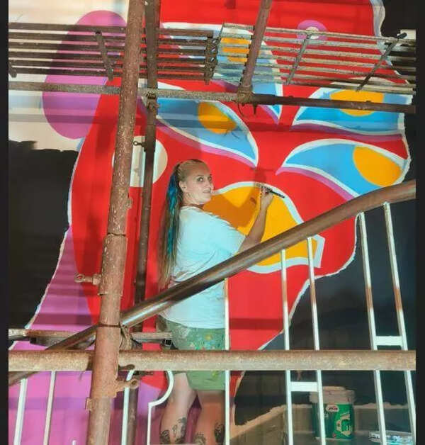 Street graffiti artist adds vibrant French flavour to murals in city
