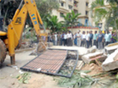 Sobha Garnet compound and garden demolished