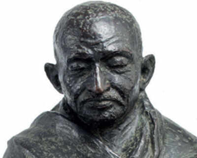 A bronze bust of Gandhi with a Churchill connection