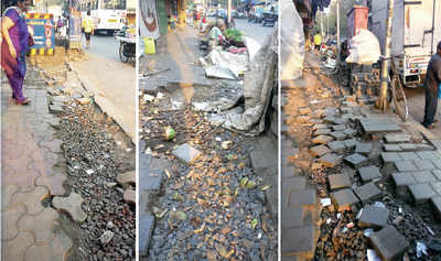 This Mumbai Central footpath is desperately in need of repairs