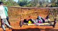 No road, no ambulance; critically ill man carried 10 km on cot in Bastar village