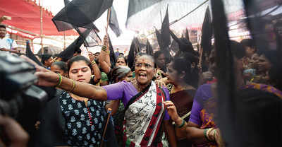 Sea of protests over Shivaji