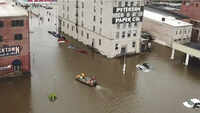Davenport, Iowa flooded after river barrier fails 