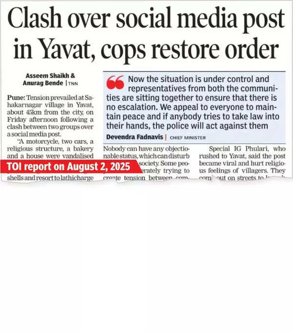 16 held for clash in Yavat over social media post, 5 FIRs registered
