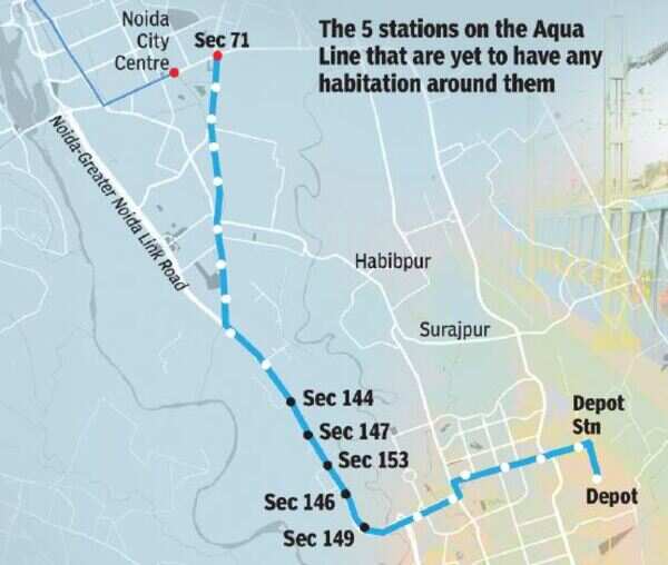 Five of 21 Noida metro stations unlikely to see any footfall soon