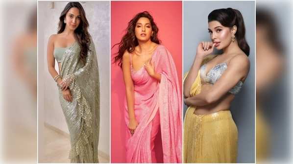 Kiara Advani, Nora Fatehi, Jacqueline Fernandez: This festive season rock sequinned sarees like B-Town divas