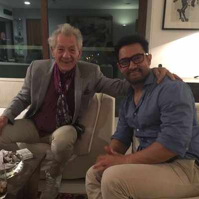 Aamir Khan dines with Ian McKellen