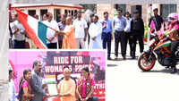 UP CM Yogi Adityanath flags off Surat-based ‘Biking Queens’ for their trip to 25 countries 