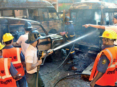 Three ambulances destroyed in fire at Thane hospital