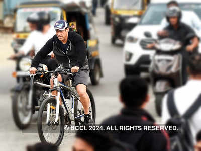 Salman Khan spotted riding in Mumbai