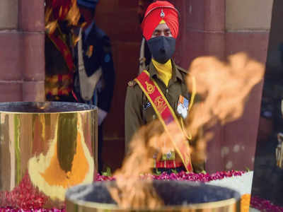 Amar Jawan Jyoti now  merged with National War Memorial flame