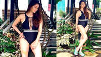 Chahatt Khanna looks ravishing in black monokini 