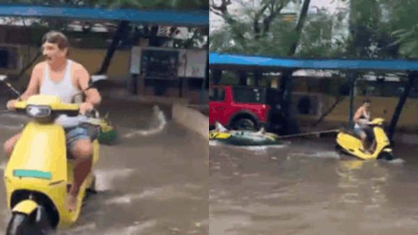 Chennai man turns cyclone chaos into boating adventure for grandkids at flooded house