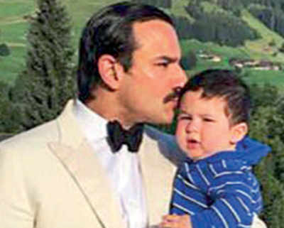 Saif Ali Khan cuddles with son Taimur in the Swiss Alps