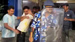 Ex-TMC MLA Sabyasachi Dutta held in Rs 1-crore extortion case, pelted with eggs and cow dung outside police station