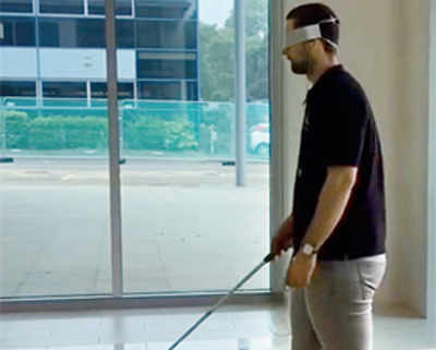 Smart cane for the blind can remotely sense obstacles