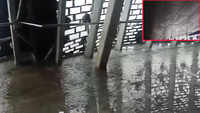 Rainwater leaks from ceiling of viewing gallery of Statue of Unity 