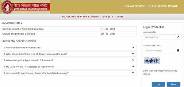 Bihar STET Admit Card 2024 out at secondary.biharboardonline.com, direct link here