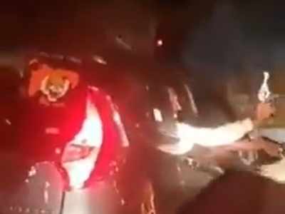 Two detained after video showing men in car waving guns at truck on Mumbai-Pune Expressway sparks row