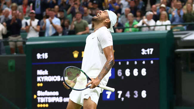 Nick Kyrgios wins bad-tempered Wimbledon clash against Stefanos Tsitsipas