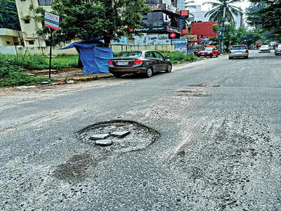 Pothole on Rajarajeshwari Nagar leaves 25-year-old injured