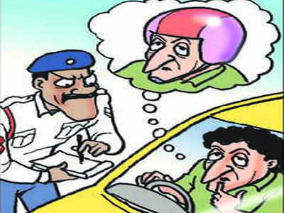 Car driver gets e-challan for ‘not wearing helmet’