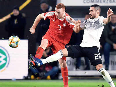 Leon Goretzka’s equaliser helps German side hold to 1-1 draw against Serbia