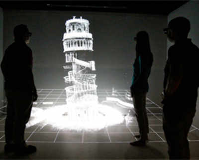 Laser maps interior of the Tower of Pisa